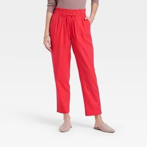 A New Day High Rise Red Linen Pants